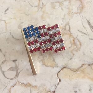 Rhinestone Flag Pin
